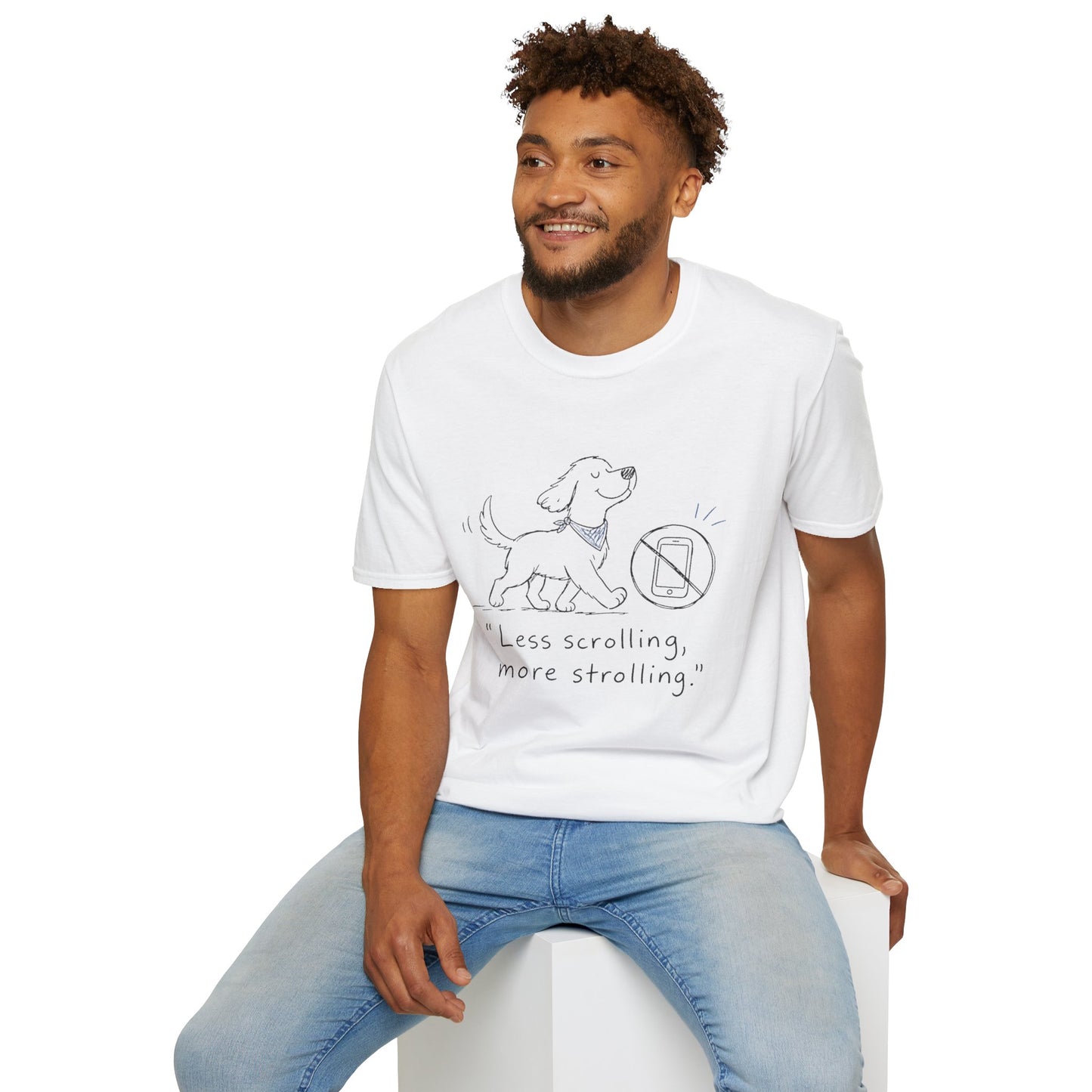 Less Scrolling, More Strolling Dog T-Shirt