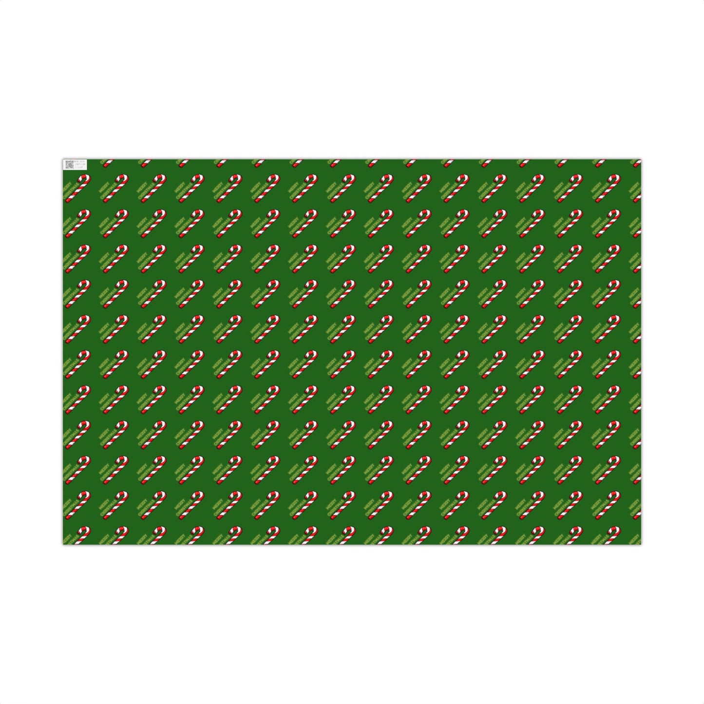Candy Cane Holiday Gift Wrap Paper — Festive Green Christmas Wrapping Sheets