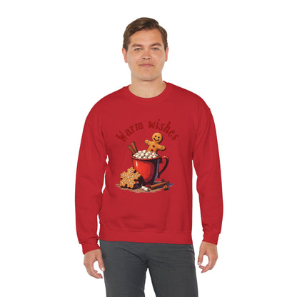 Crewneck Sweatshirt — "Warm Wishes" Hot Cocoa & Gingerbread Holiday Design