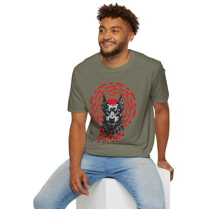 Doberman Graphic T-Shirt — Red Halo 'Bandit' Design