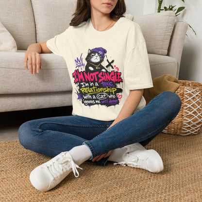T‑Shirt — “I’m Not Single: I’m in a Toxic Relationship with a Cat” Graphic Tee