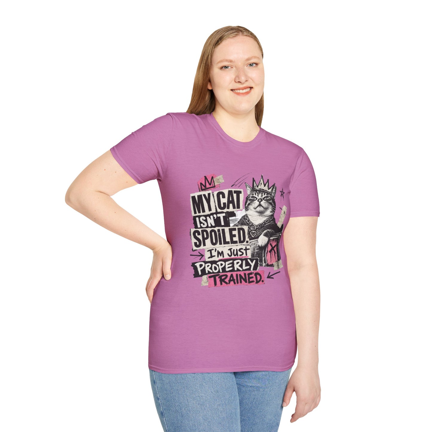 Cat T-Shirt — “My Cat Isn’t Spoiled, I’m Just Properly Trained” Graphic Tee