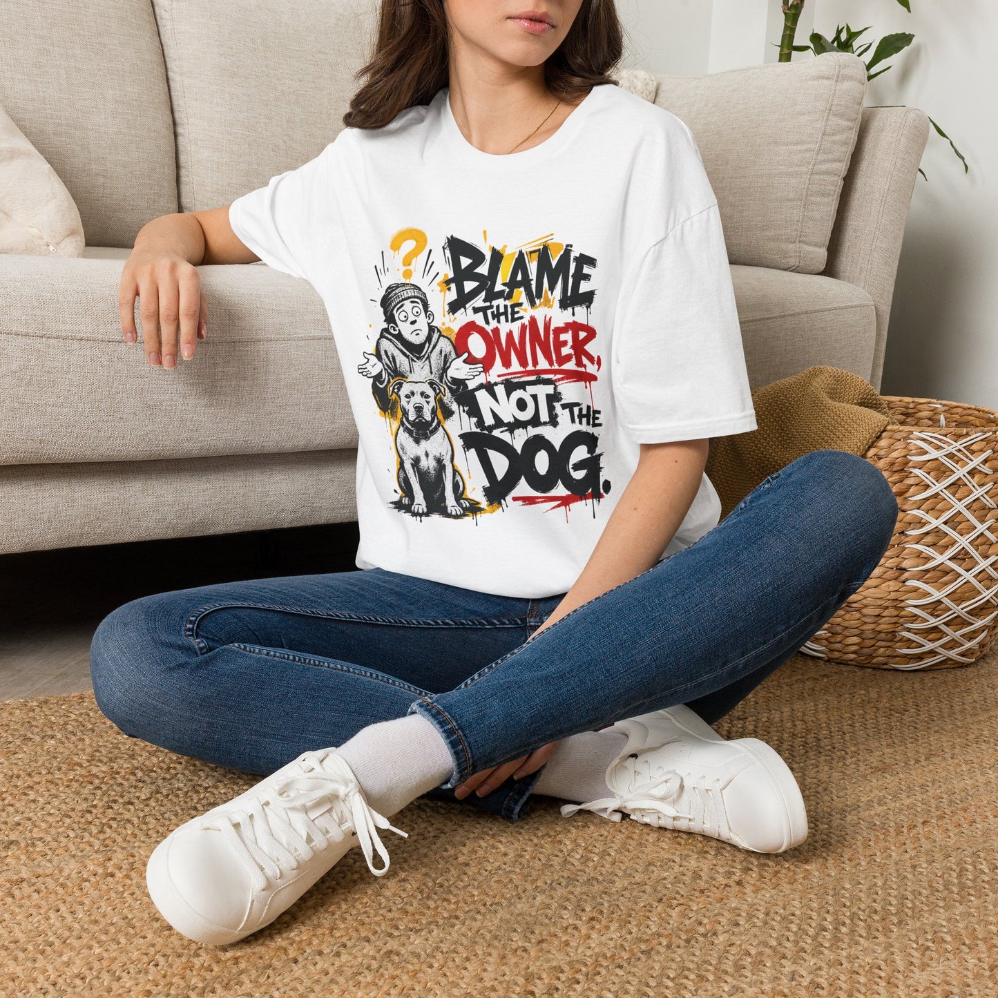 Blame the Owner Not the Dog T-Shirt — Funny Dog Lover Graphic Tee