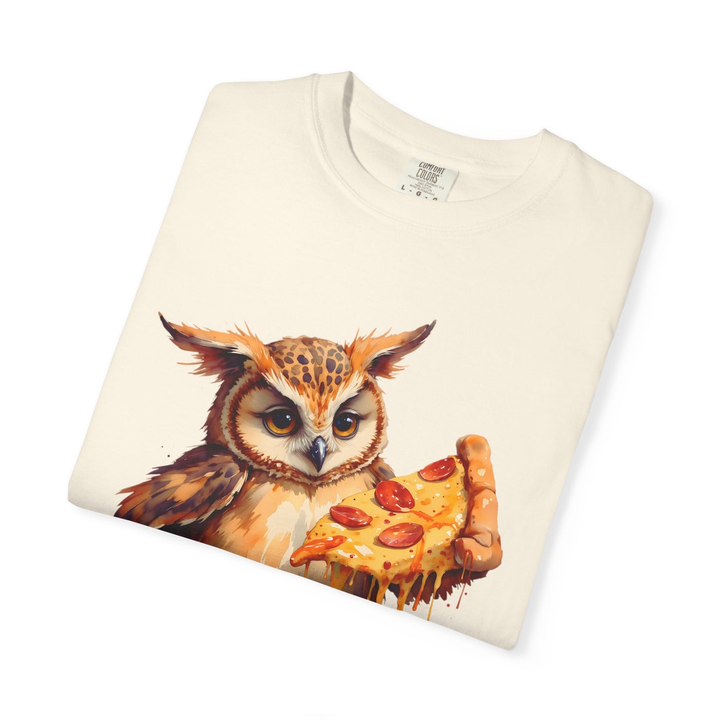 Pizza Time Owl T-Shirt — Cute Owl Eating Pizza Graphic Tee