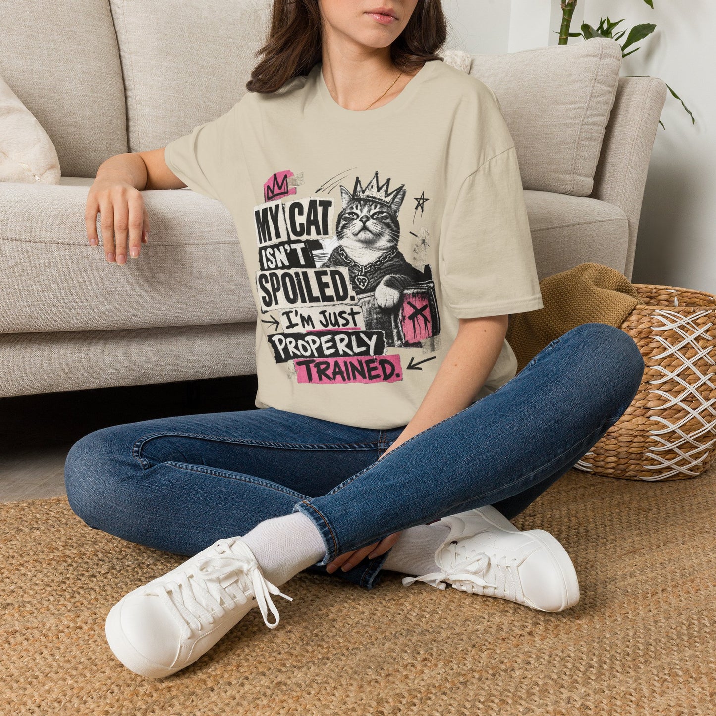 Cat T-Shirt — “My Cat Isn’t Spoiled, I’m Just Properly Trained” Graphic Tee
