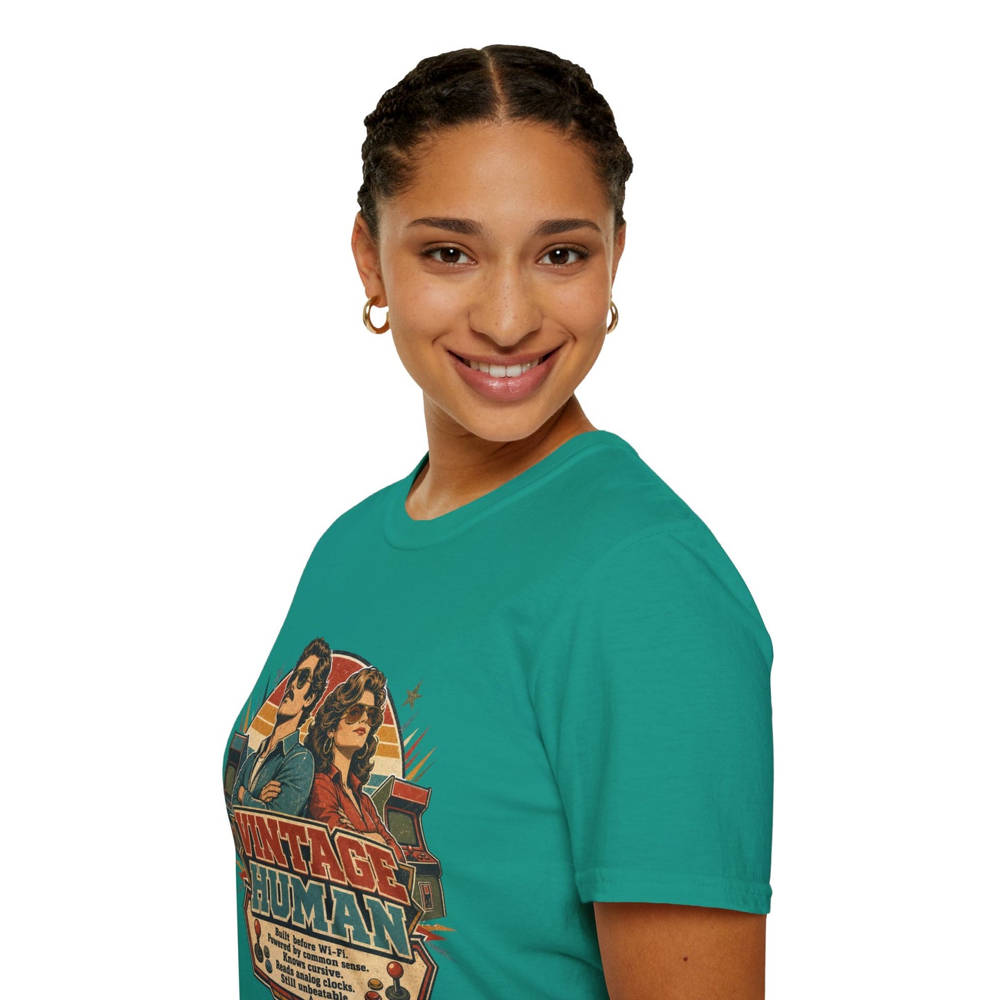Vintage Human T-Shirt — Retro 70s Duo Graphic Tee