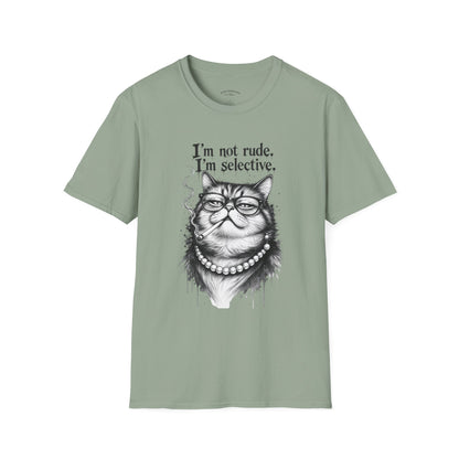Cat Graphic T‑Shirt — "I'm Not Rude, I'm Selective" Funny Cat Tee