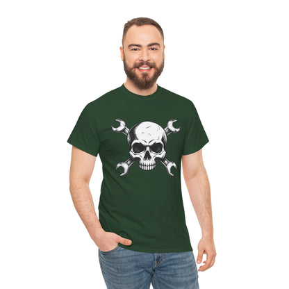 Mechanic Skull Tee — Wrench Crossbones Graphic T-Shirt