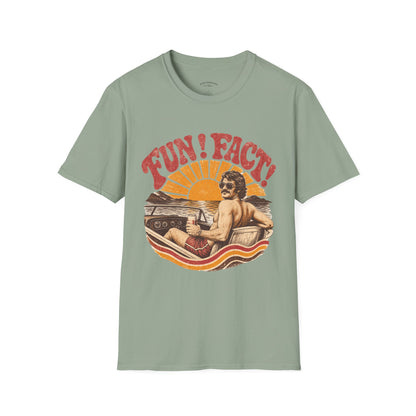 Retro 'FUN! FACT!' Surf Tee — Vintage Sunset Beach Graphic T-Shirt