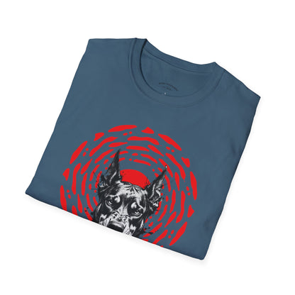 Doberman Graphic T-Shirt — Red Halo 'Bandit' Design