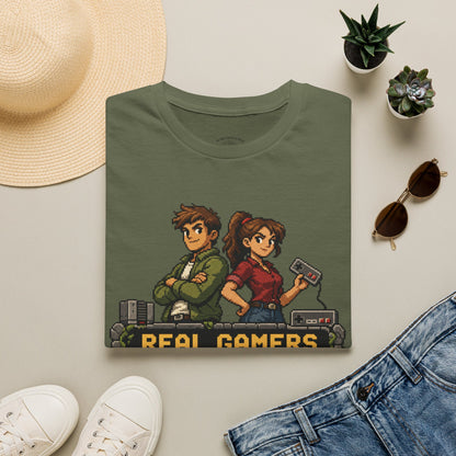 T-Shirt — Retro Pixel 'Real Gamers Don't Need 4K' Graphic Tee