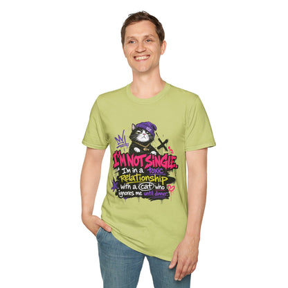 T‑Shirt — “I’m Not Single: I’m in a Toxic Relationship with a Cat” Graphic Tee