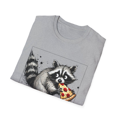 Raccoon Eating Pizza T-Shirt — Funny Cute Animal Tee