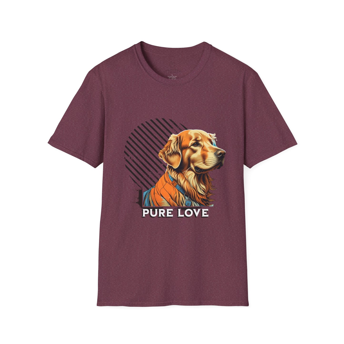 Pure Love Golden Retriever T-Shirt – Unisex Softstyle Tee for Dog Lovers