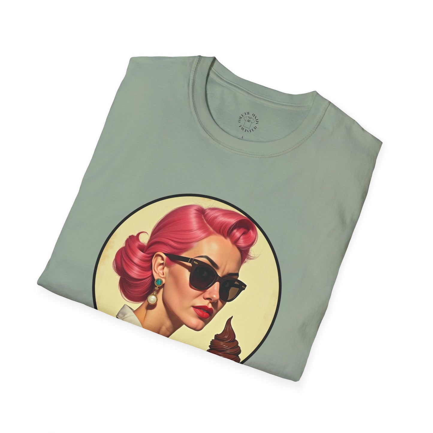 Cool Mama Vintage Graphic Unisex Softstyle T-Shirt,mama,mom and ice cream
