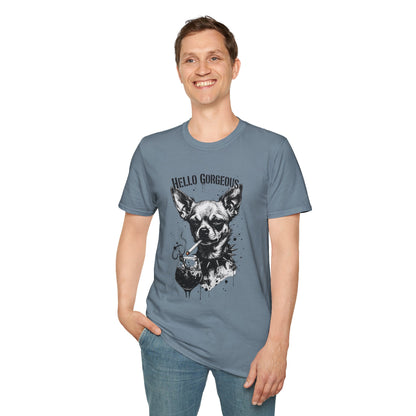 Chihuahua 'Hello Gorgeous' Tee - Cute Dog Graphic T-Shirt