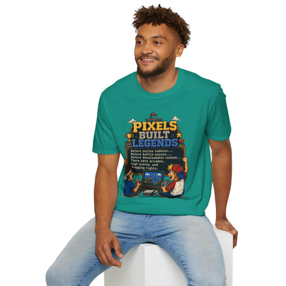 Pixels Built Legends T‑Shirt — Retro Gaming Nostalgia Tee