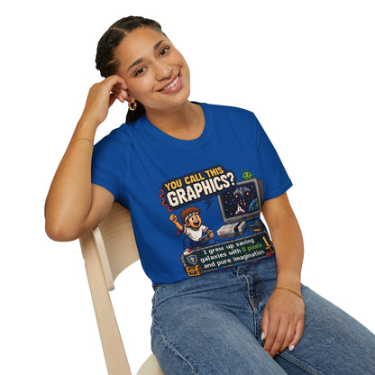 T-Shirt — "You Call This Graphics?" Retro Gamer Vintage Video Game Tee