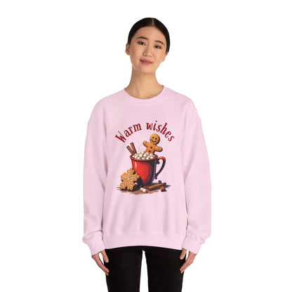 Crewneck Sweatshirt — "Warm Wishes" Hot Cocoa & Gingerbread Holiday Design