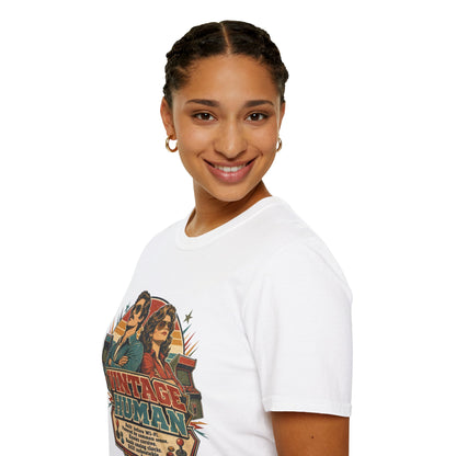 Vintage Human T-Shirt — Retro 70s Duo Graphic Tee