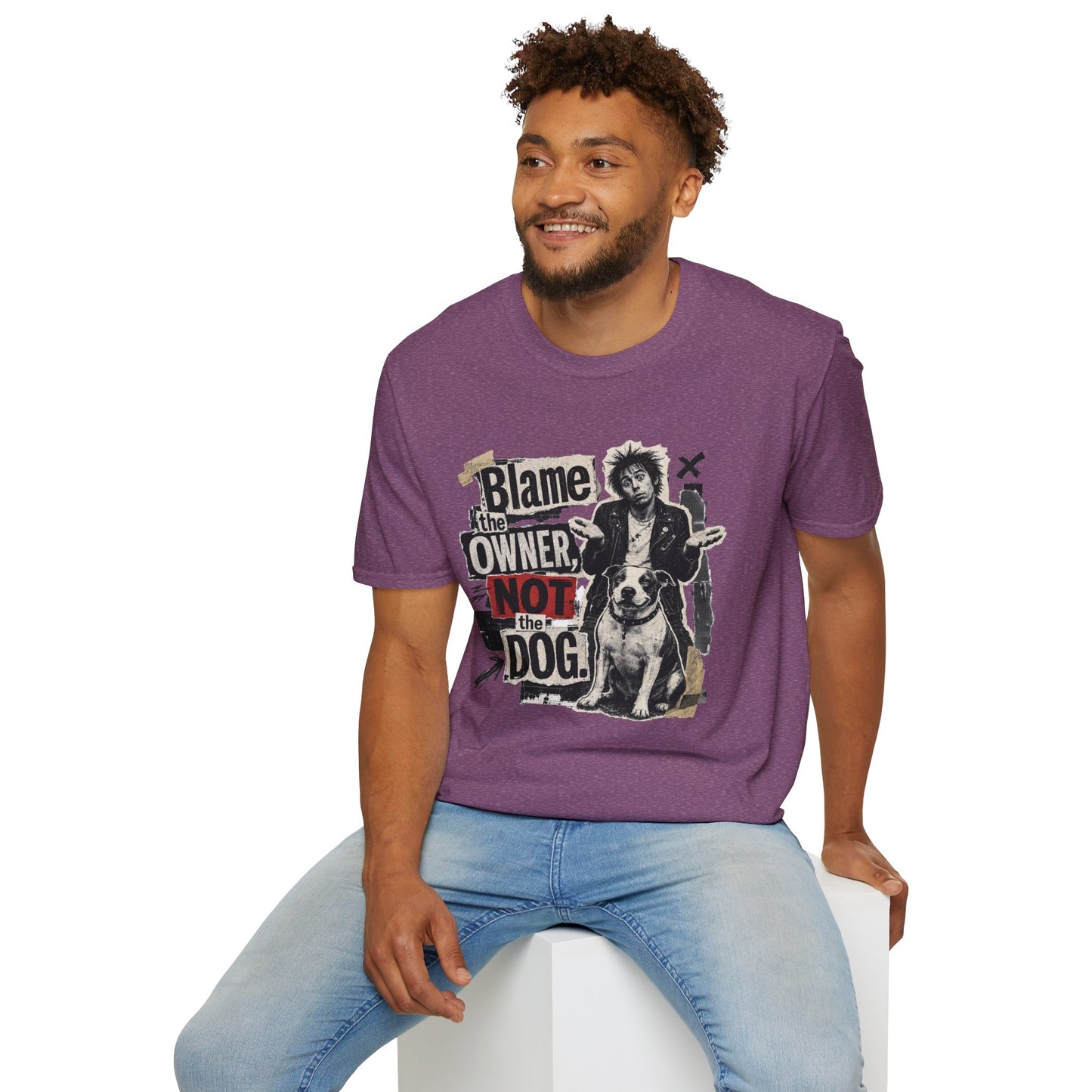 Blame the Owner Not the Dog T-Shirt - Funny Punk Dog Graphic Tee