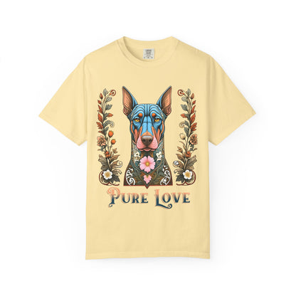 Unisex Pure Love Dog T-shirt - Vibrant Floral Design for Dog Lovers