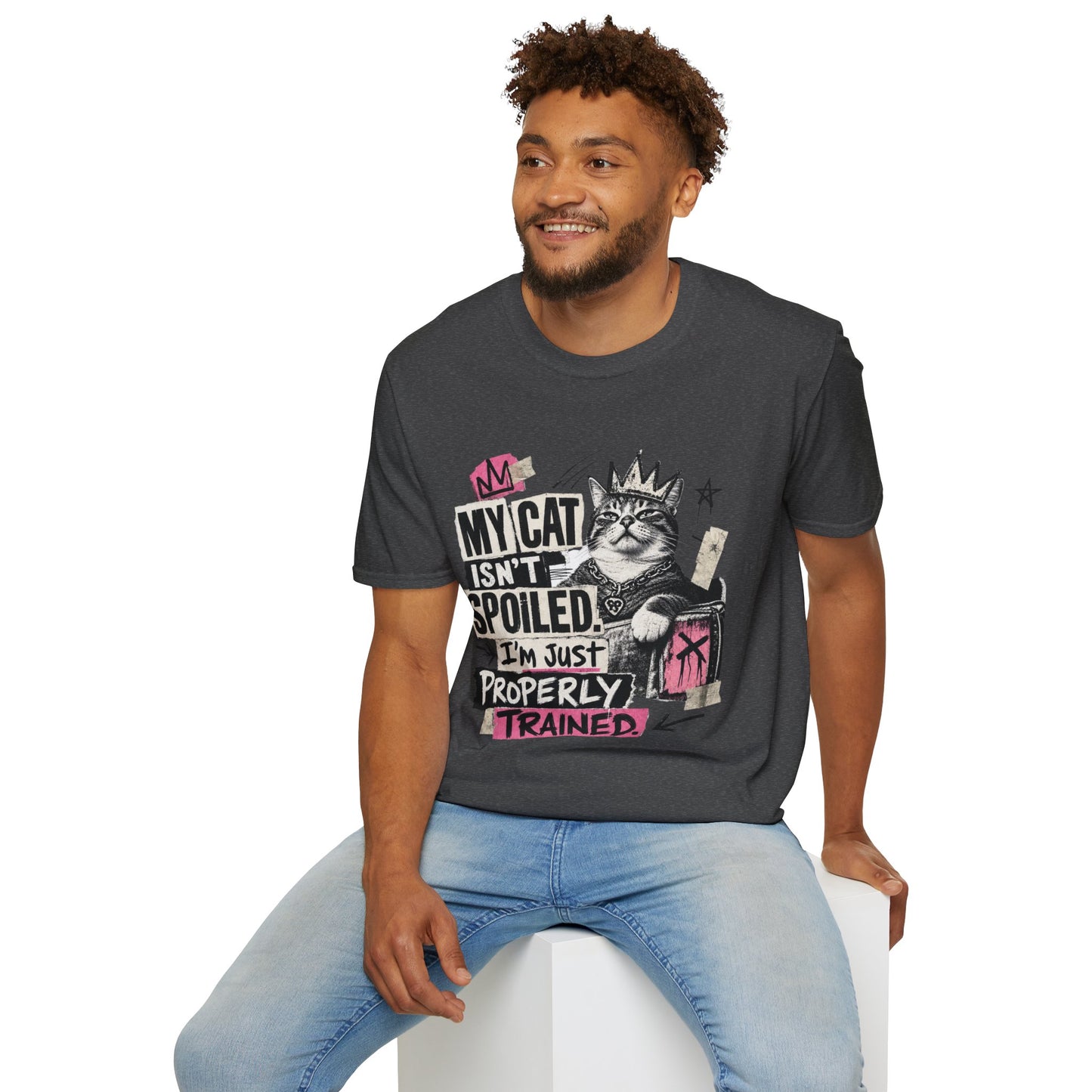 Cat T-Shirt — “My Cat Isn’t Spoiled, I’m Just Properly Trained” Graphic Tee