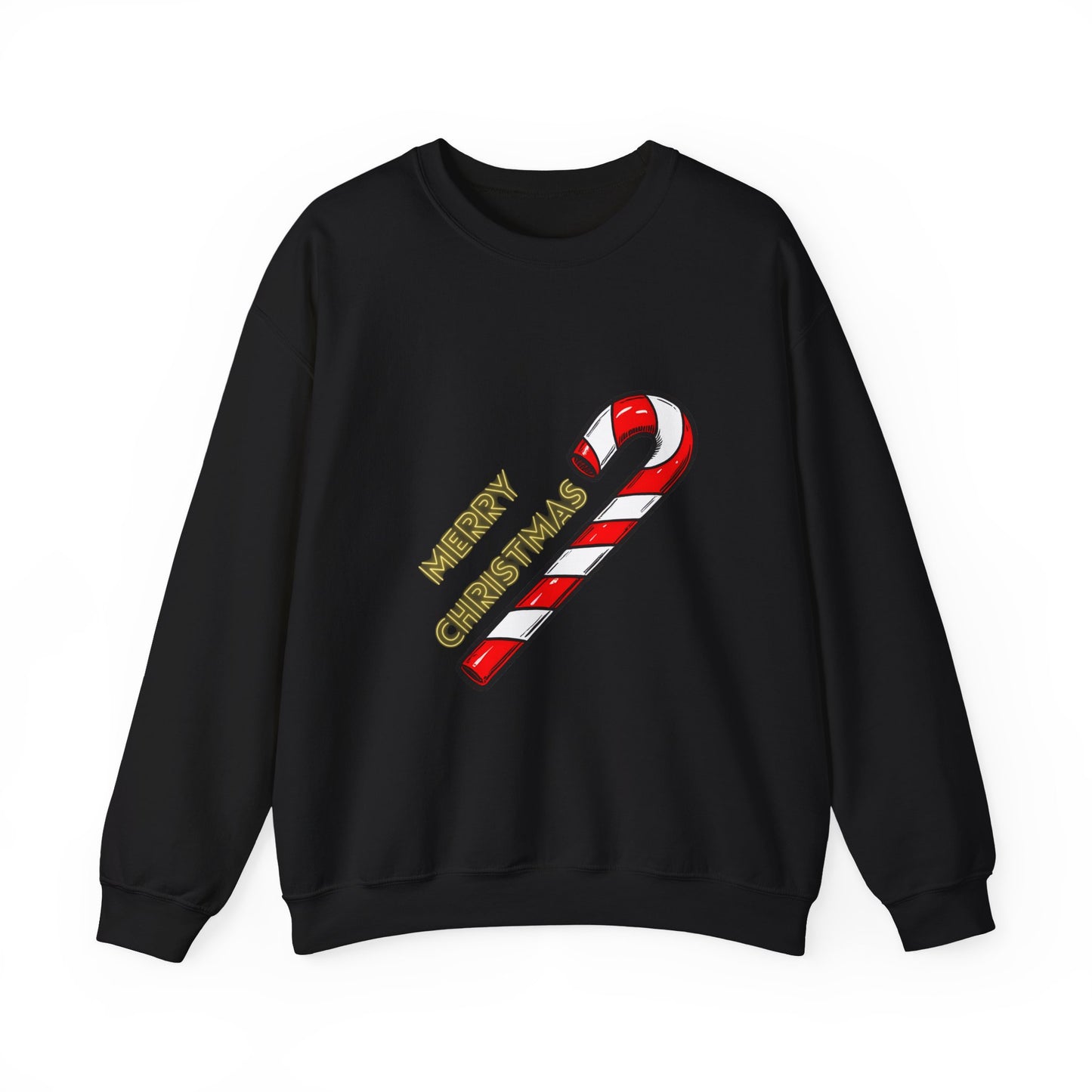 Christmas Candy Cane Crewneck Sweatshirt — "Merry Christmas" Holiday Sweater