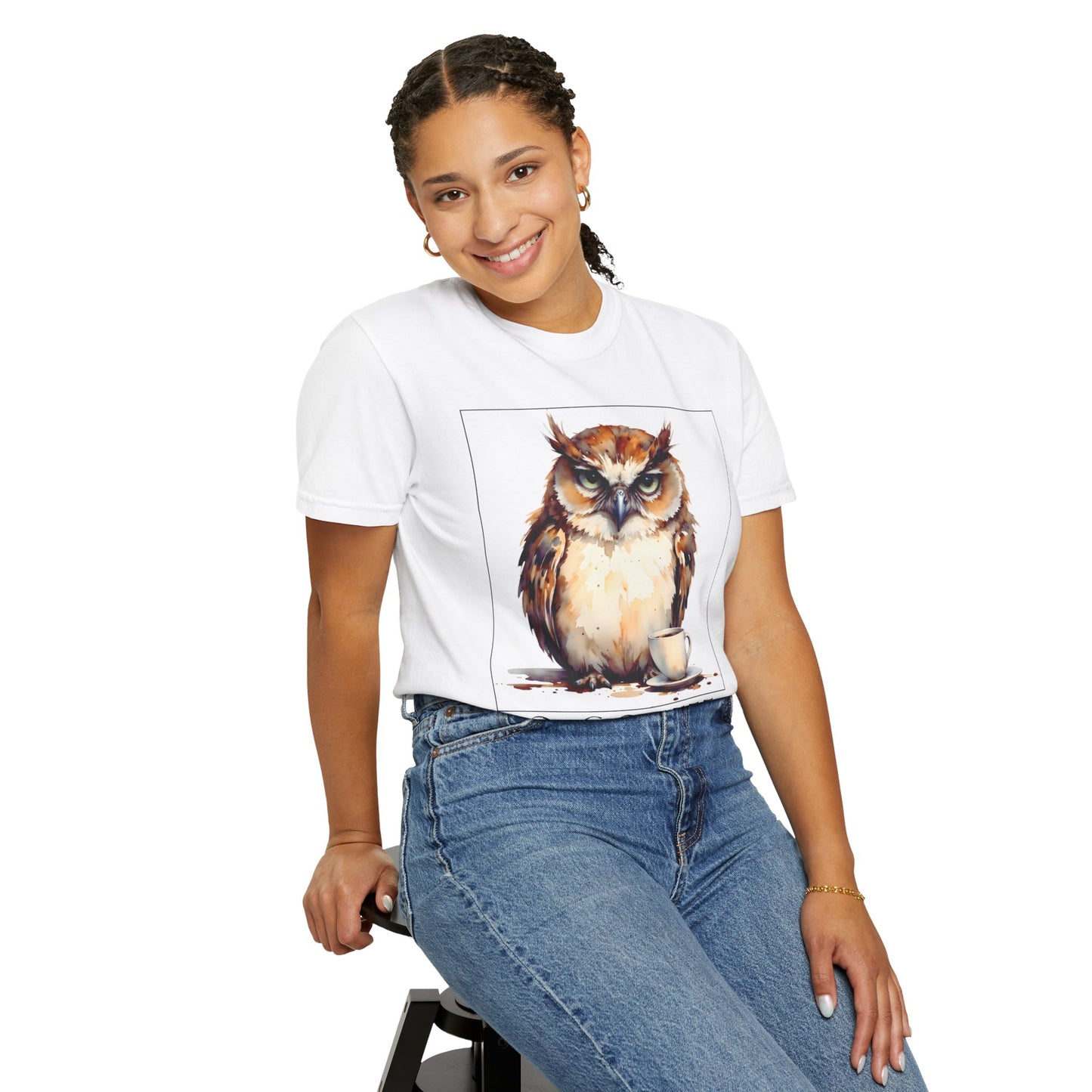 Owl Coffee T‑Shirt — "No Coffee No Mercy" Graphic Tee