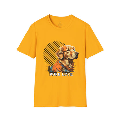 Pure Love Golden Retriever T-Shirt – Unisex Softstyle Tee for Dog Lovers