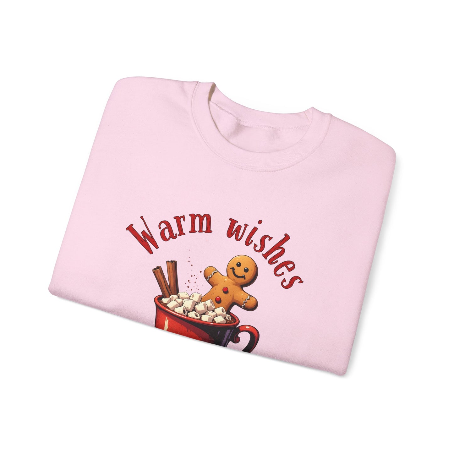 Crewneck Sweatshirt — "Warm Wishes" Hot Cocoa & Gingerbread Holiday Design