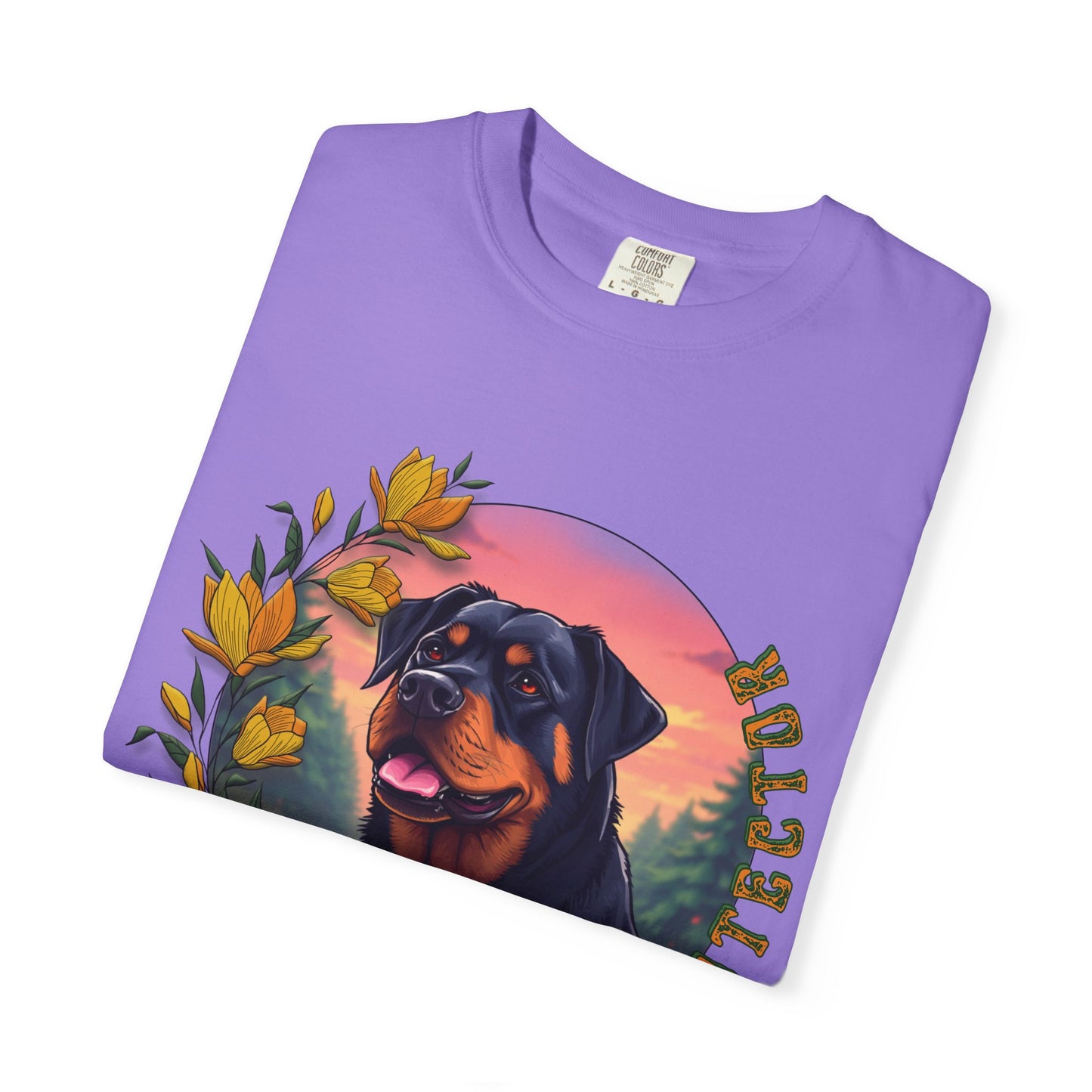 Gentle Protection Unisex Garment-Dyed T-shirt | Dog Lover Gift | Floral Design