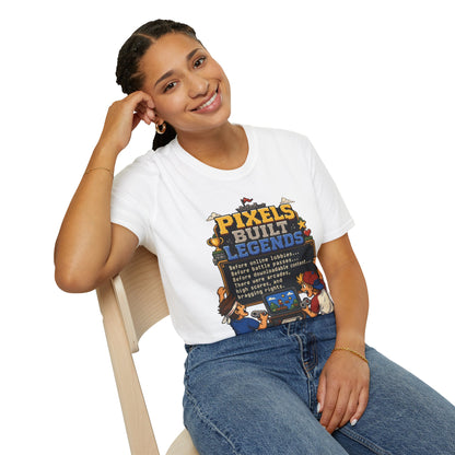 Pixels Built Legends T‑Shirt — Retro Gaming Nostalgia Tee