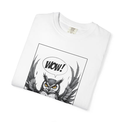 Owl Graphic T-Shirt — 'WOW!' Illustrated Night Owl Tee