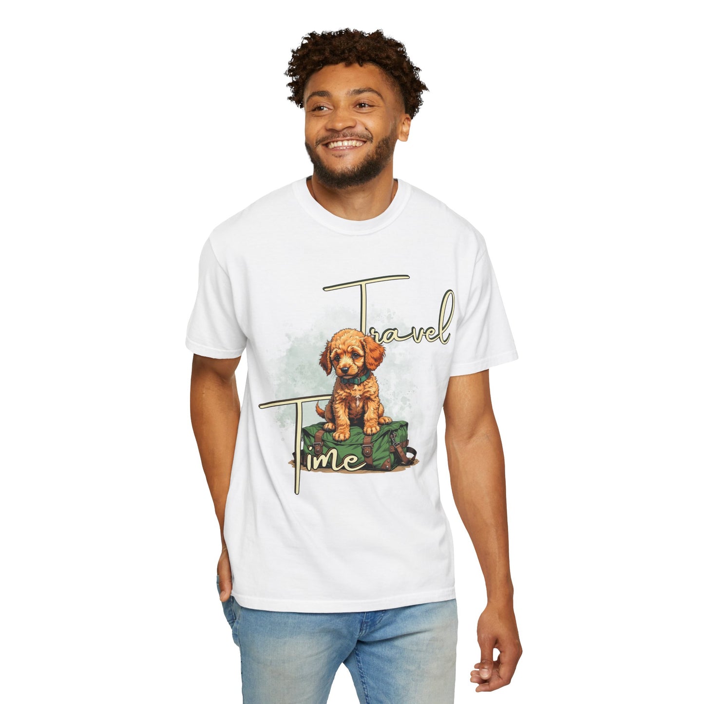 Travel Time Unisex T-Shirt - Perfect for Dog Lovers, Casual Wear, Traveling, Gift for Pet Owners, Adventure Apparel