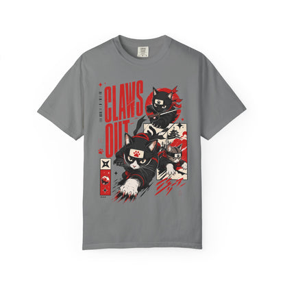 Claws Out Cat Graphic T-Shirt — Retro Ninja Kitties Tee