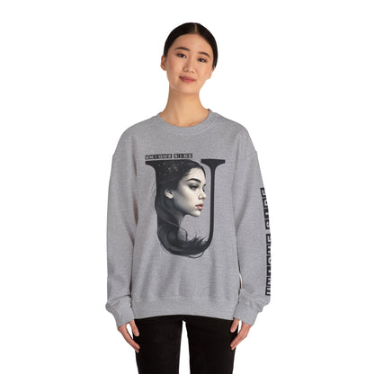 Letter U, Stylish Artistic Sweatshirt, Trendy Crewneck, Graphic Sweater, Cozy Unisex Top, Unique Gift for Art Lovers, Everyday Comfort