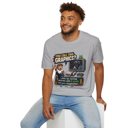T-Shirt — "You Call This Graphics?" Retro Gamer Vintage Video Game Tee