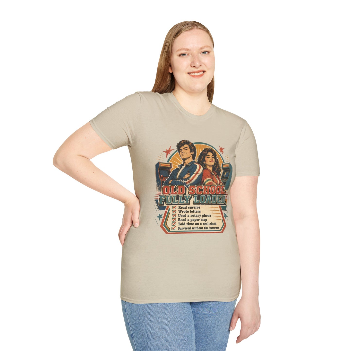 T-Shirt — Retro 'Old School' Arcade Couple Vintage Gamer Tee