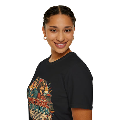 Vintage Human T-Shirt — Retro 70s Duo Graphic Tee