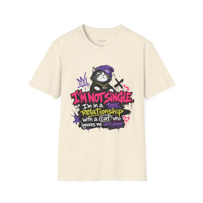 T‑Shirt — “I’m Not Single: I’m in a Toxic Relationship with a Cat” Graphic Tee