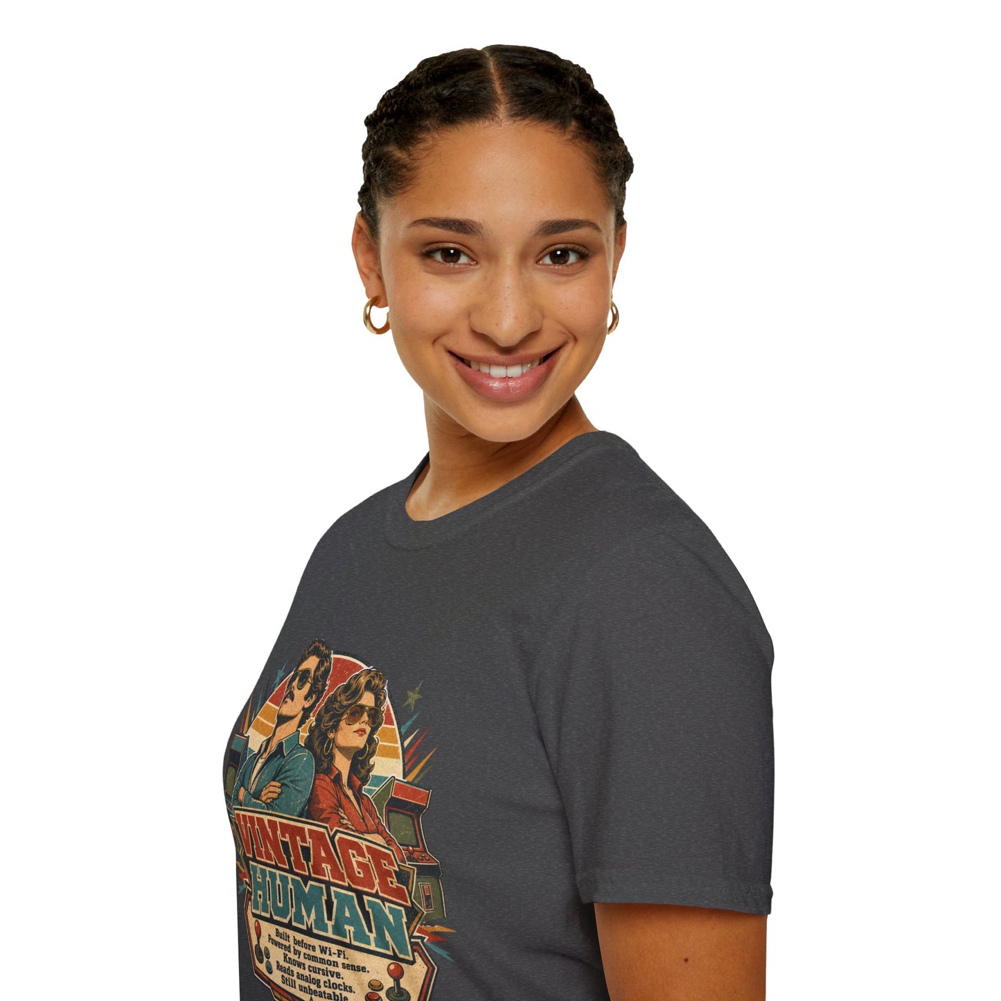 Vintage Human T-Shirt — Retro 70s Duo Graphic Tee