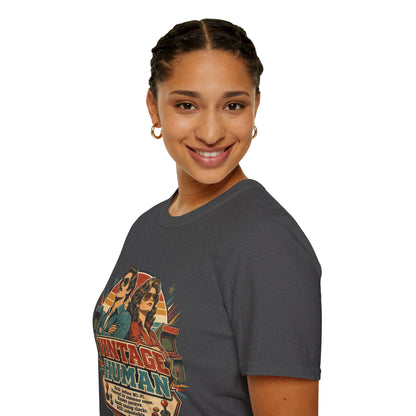 Vintage Human T-Shirt — Retro 70s Duo Graphic Tee