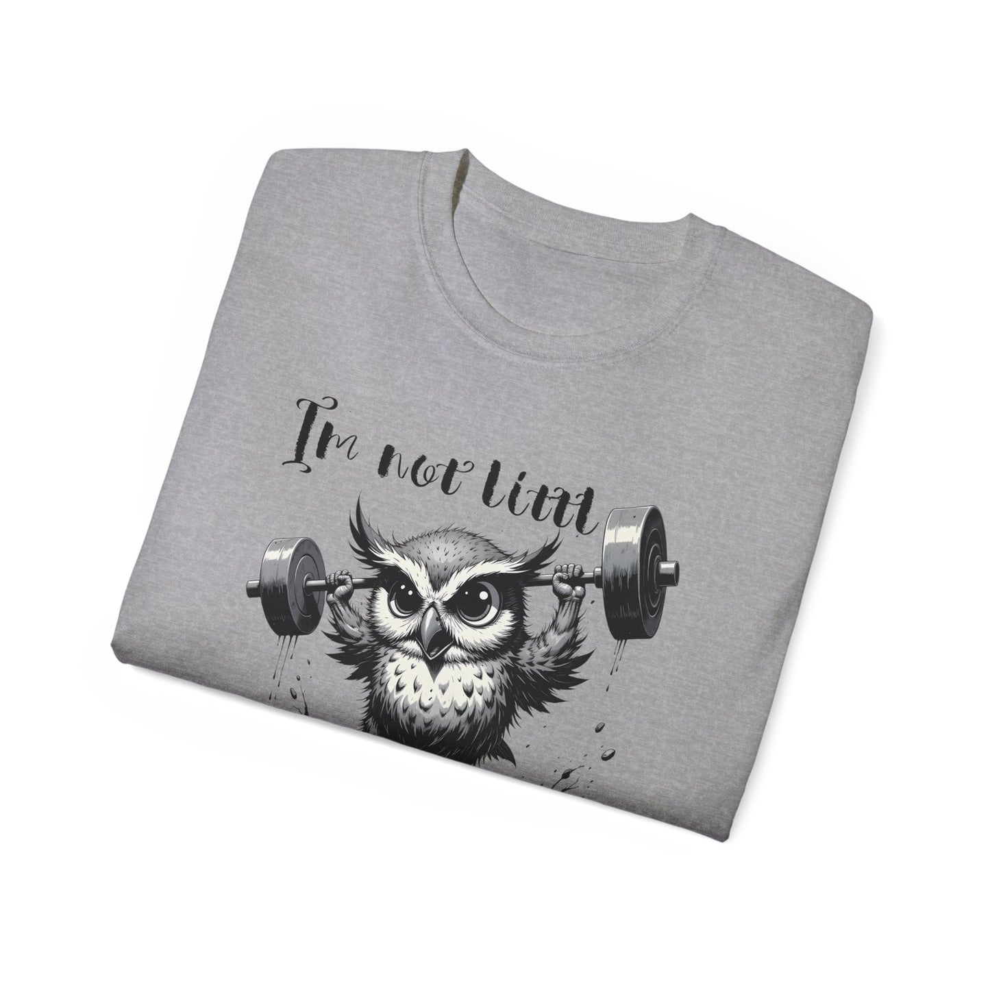 Compact Owl Weightlifting T‑Shirt — "I’m not tiny, I’m Compact!"