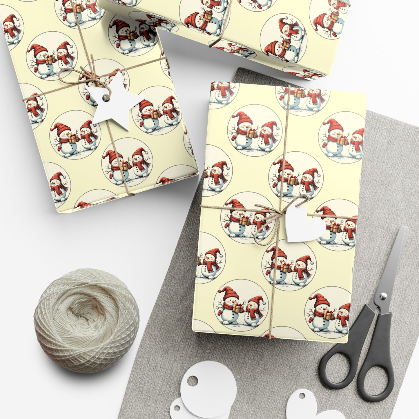 Gift Wrap Paper — Vintage Scandinavian Gnomes Pattern | Christmas Wrapping Paper Sheets