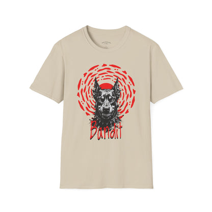 Doberman Graphic T-Shirt — Red Halo 'Bandit' Design