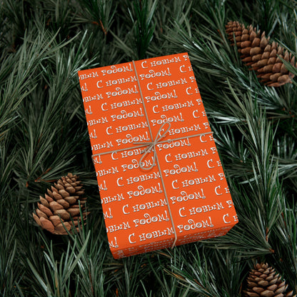 Gift Wrap Paper — Orange "С Новым Годом!" Russian New Year Wrapping Paper