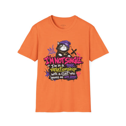 T‑Shirt — “I’m Not Single: I’m in a Toxic Relationship with a Cat” Graphic Tee