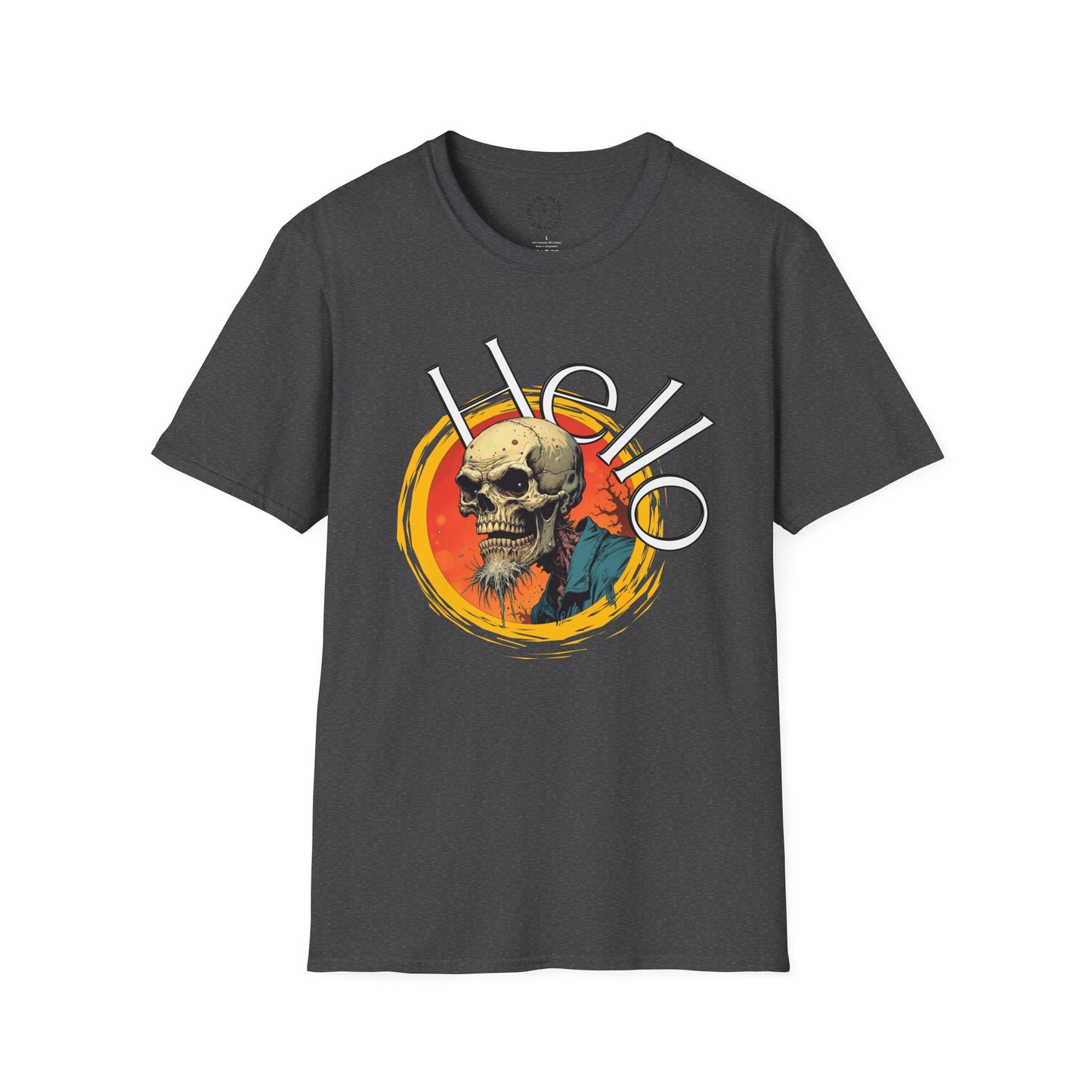 Hello Skull Graphic Unisex Softstyle T-Shirt - Edgy Streetwear Tee,scull