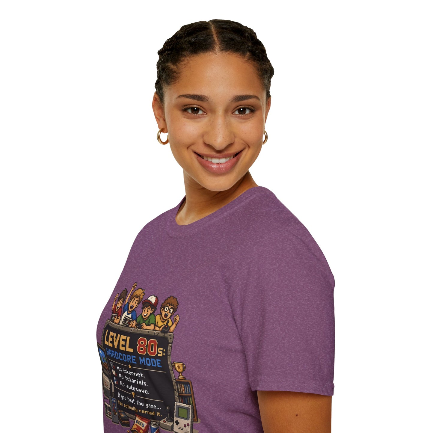 80s Level Up T-Shirt — 'Level 80s: Hardcore Mode' Retro Gaming Tee